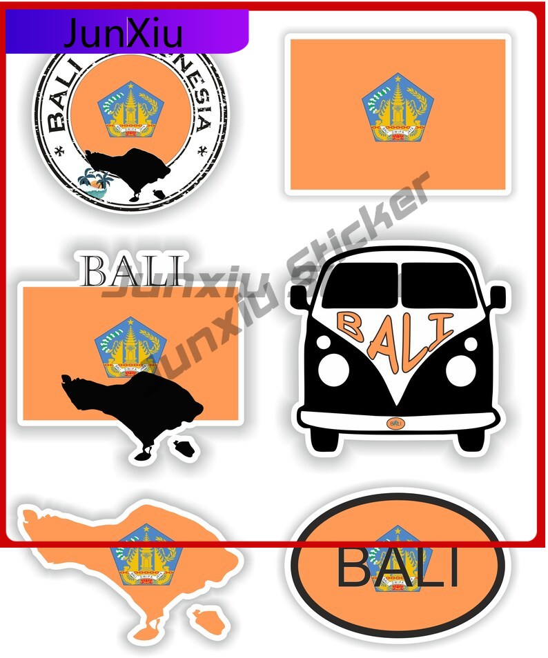 Car Accessories Bali - 발리 인도네시아 국기 비닐 데칼 6개