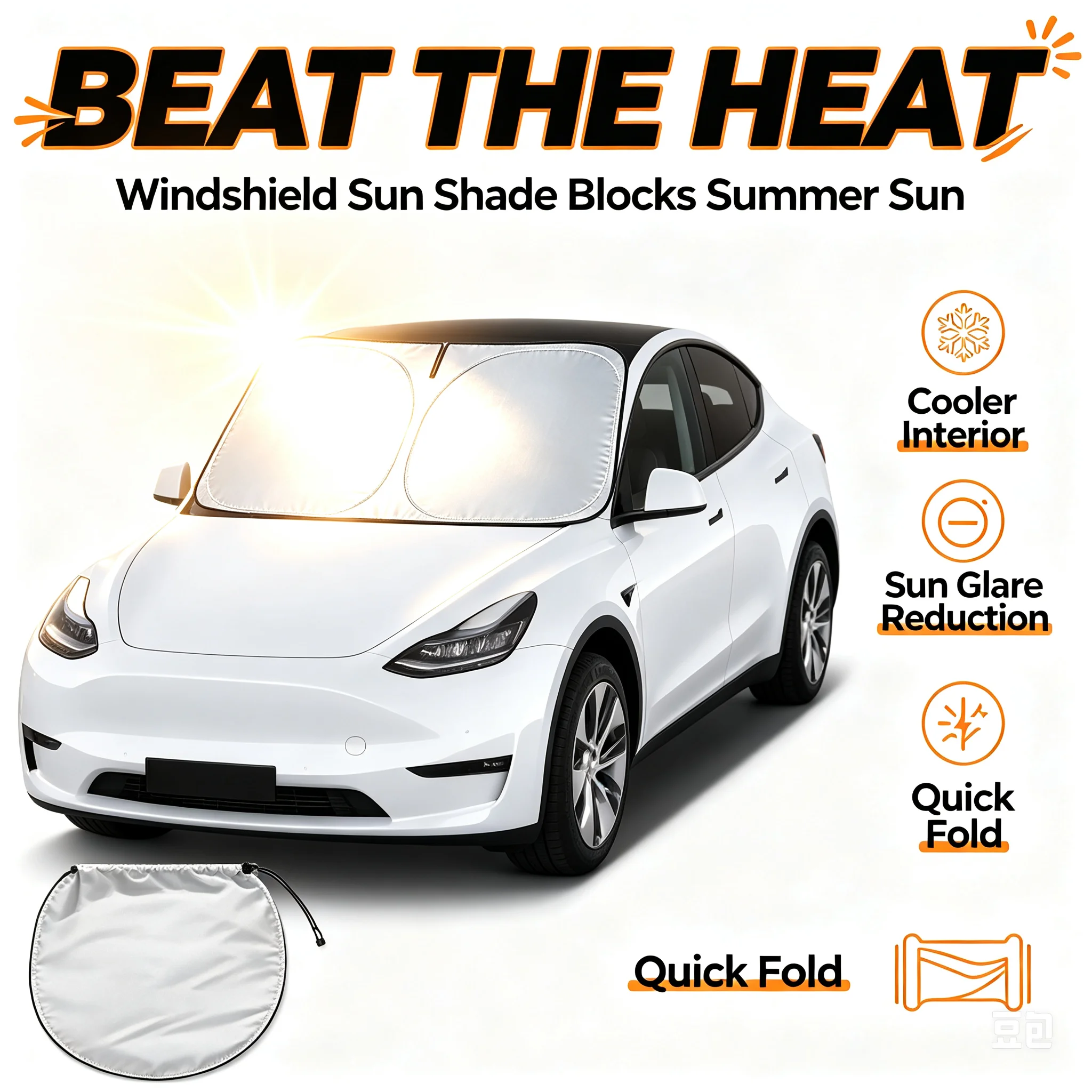 Windshield Sun Shade - 차량용 햇빛 가리개 앞유리 차양막 열