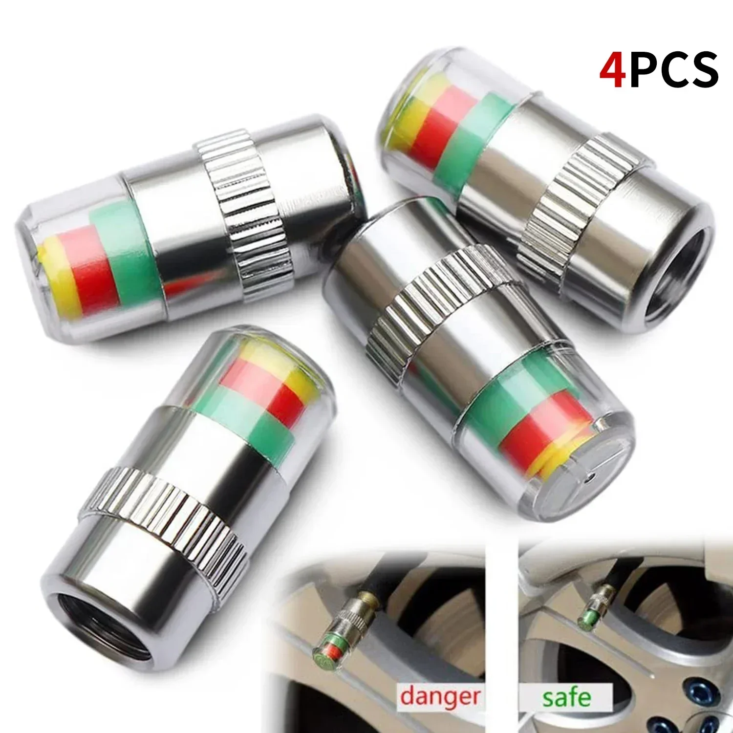 Tire Pressure Monitor - 4/8PCS 자동차 타이어 밸브 캡(타이어 압력
