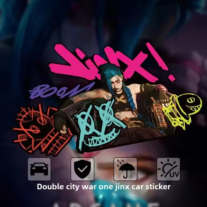 Car Accessories On Amazon - Arcane Jinx 그래피티 반사 자동차 스티커