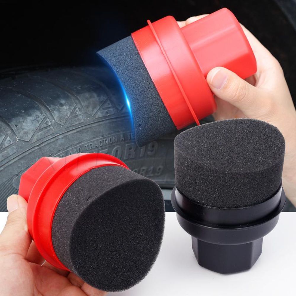 Car Wax Polishing Pad - 커브형 타이어 광택 스펀지(커버 포함) 재사용