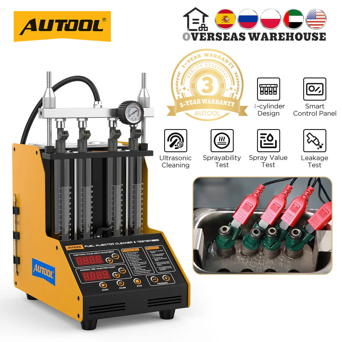 Fuel Injector Cleaner - AUTOOL CT150 초음파 연료 인젝터 클리너