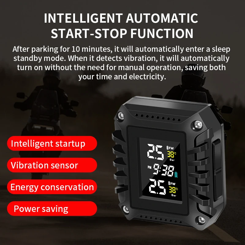 오토바이 타이어 압력 모니터 디지털 시간 표시 외부 오 - Tire Pressure Monitor 리뷰 및 가격