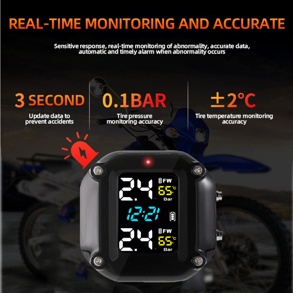오토바이 타이어 압력 센서 다채로운 화면이있는 모토 T - Tire Pressure Monitor 리뷰 및 가격
